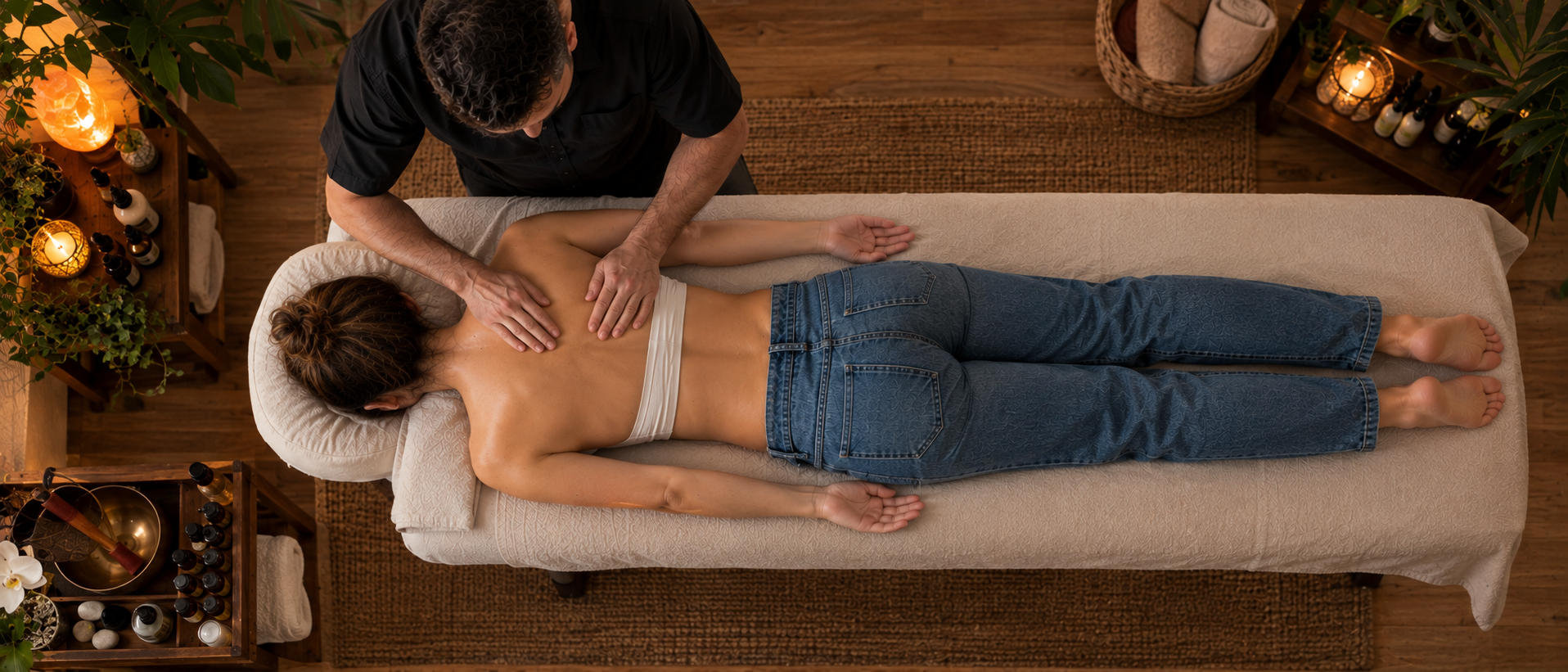 Massimo Bondi durante un trattamento naturopatico